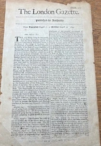 London Gazette Published by Authority From Thursday August 10 to Monday 1st ed - Picture 1 of 2