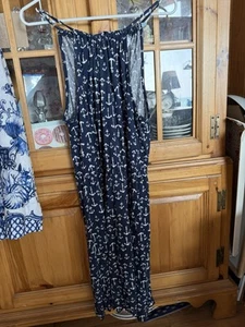 Classic Summertime Dress. Elastic Waist Navy And White Nautical Design Sz L. - Picture 1 of 9