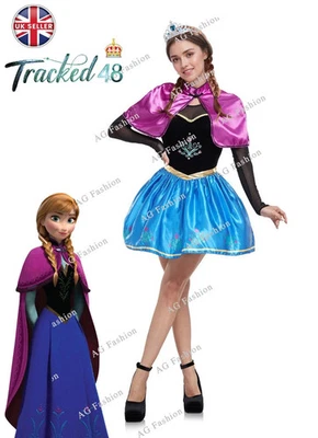 AG FASHION Adult Anna Princess Sexy Short Carnival Halloween Frozen Fairy Tale Costume Dres
