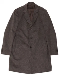 HUGO BOSS Mens Overcoat IT 54 2XL Grey Wool BK07 - Picture 1 of 3