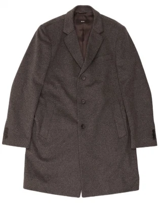 HUGO BOSS Mens Overcoat IT 54 2XL Grey Wool BK07 - Image 1 of 3