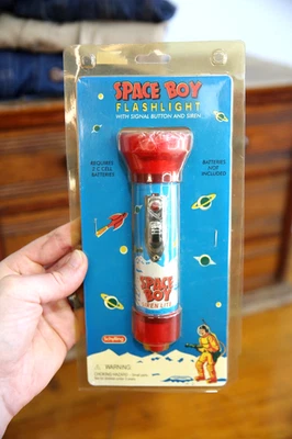 LINTERNA ROBOT ASTRONAUTA VINTAGE TIN SPACE BOY "SIREN LITE" JUGUETE NUEVO 2003 Foto 1 de 4