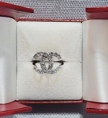 Anillo Chanel de plata de ley 925 vintage raro auténtico talla 7 Foto 1 de 4