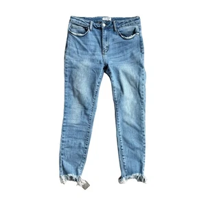 Judy Blue Jeans Women Size 11/30 Skinny Fit Ankle Fringe Hem Light Wash Denim - Picture 1 of 6