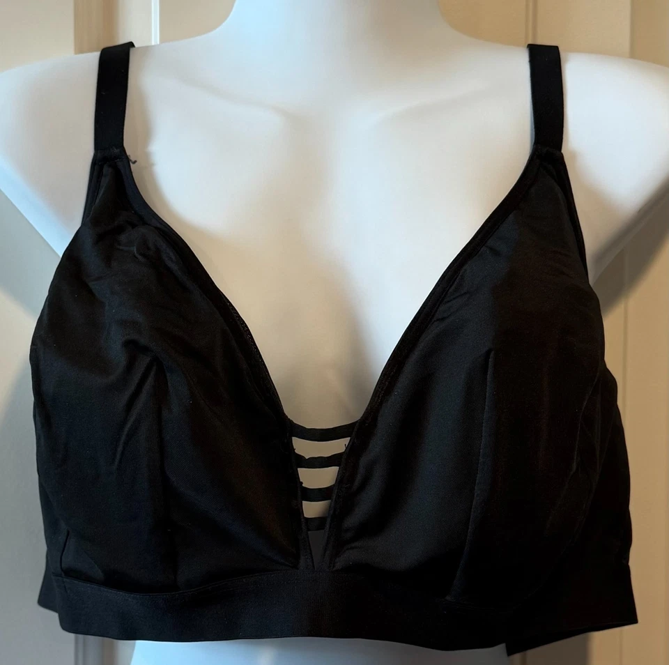 Bralette de nailon negro Cacique - sin relleno - 18/20 Foto 1 de 1