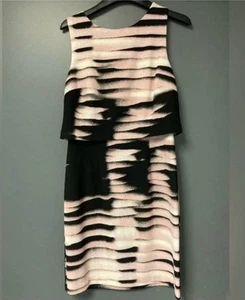 Ivanka Trump Black and Pink Knit Dress - Size 8 - Picture 1 of 4