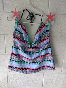 Damen XXL Bikini Separates Neckholder Oberteil Vintage Retro Print - Bild 1 von 5