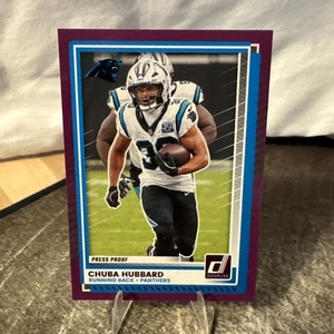 2025 Panini Donruss Chuba Hubbard Purple Press Proof 79 Carolina Panthers - Bild 1 von 2