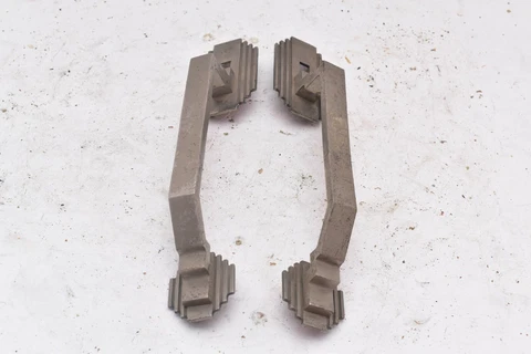 PAIR of Antique Art Deco Door Pull Handle Vtg Industrial Grab Bar SET OF 2 Cover