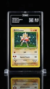 Hitmonchan 7/102 Base Set Ilimitado Holo Raro WOTC - Pokémon Clasificado ETIQUETA 8.5 - Imagen 1 de 2