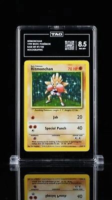 Hitmonchan 7/102 Base Set Unlimited Holo Rare WOTC - Pokemon Graded TAG 8.5 - Image 1 of 2