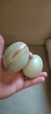 X2 Vintage Marble Onyx Stone Eggs