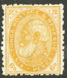 Tonga 1886-1892 Scott #4 Mint Hinged Fine Rough Perfs - Picture 1 of 2