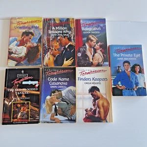 Harlequin Temptation Lot x7 Red Spines Krentz Neggers Vintage Romance - Foto 1 di 24