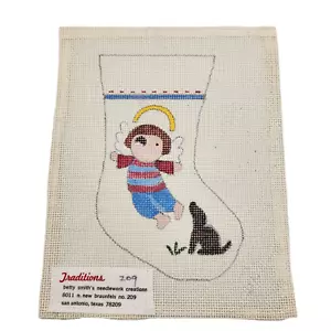 Needlepoint 16Ct Canvas Betty Smith Traditions New Handpainted Angel puppy - Picture 1 of 2