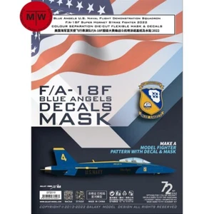 1/72 F/A-18F Blue Angels Fighter Color Separation Mask & Decal for Academy 12567 - Picture 1 of 5