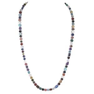 Bunte Edelstein Kette Halskette Boho-Stil lange Kette V1008 - Bild 1 von 3