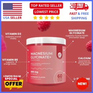 Magnesium Glycinate Gummies – w/ L-Theanine & Lemon Balm for Calm, 30ct - Picture 1 of 6