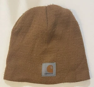 Carhartt Unisex Light Brown Beanie Winter Hat One Size Fits All - Picture 1 of 2
