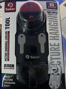 NEW SAKER PICTURE HANGING & LEVELING TOOL KIT 85 PIECES WITH HARDWARE CASE - Picture 1 of 2