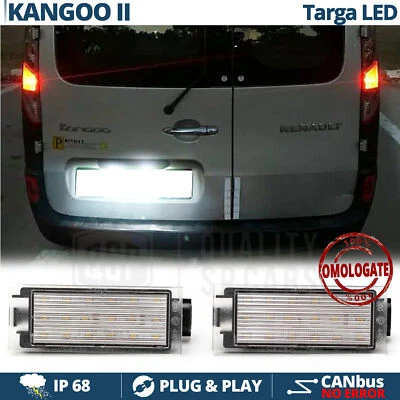 Luci TARGA LED per Renault Kangoo 2 PLACCHETTE Canbus COMPLETE Luce GHIACCIO - Immagine 1 di 4