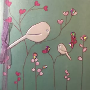Papyrus- Mother's Day- For Anyone- Birds- Ribbon, Gems, Pearlized Paper- 5X5 - Picture 1 of 2