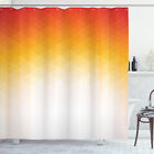 Shower Curtain Ombre Orange Yellow Squares Geometric Decor 70 Inches Long