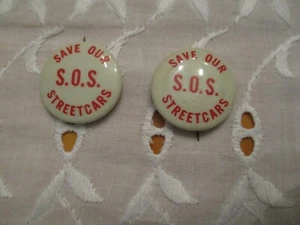 Vintage Rare S.O.S. Save Our Streetcars St. Louis 60er Jahre Pinback Button 1" - Bild 1 von 9