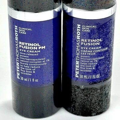 PETER THOMAS ROTH RETINOL FUSION PM & AM EYE CREAM 1 fl oz /30ml Each Sealed - Image 1 of 4