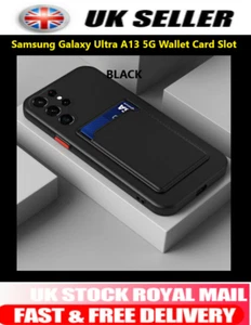 Samsung Galaxy Ultra A13 5G Billetera Ranuras para Tarjetas NEGRA Estuche Cubierta Stock del Reino Unido - Imagen 1 de 8