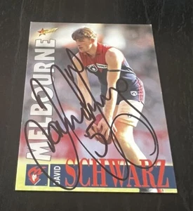 1996 Melbourne Demons David Schwarz Hand Signed Footy Card AFL Select Football - Picture 1 of 24