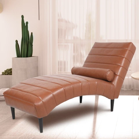 Modern Chaise Lounge Chair Indoor Luxury PU Bedroom Office Living Room Furniture Cover
