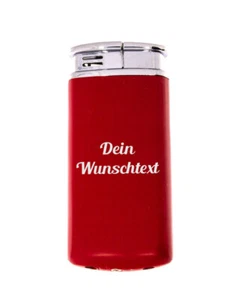 Piezo Gas-Feuerzeug rot Chrome nachfüllbar mit kostenloser Lasergravur - Bild 1 von 3