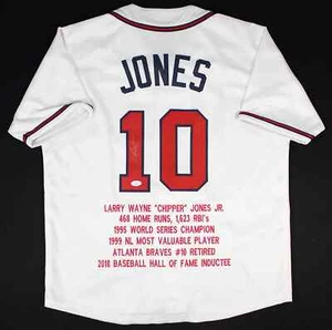 Chipper Jones Signed Atlanta Braves Jersey (JSA COA) 8xAll Star 3rd Baseman - Picture 1 of 6