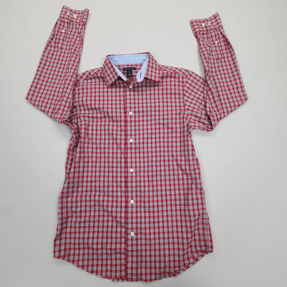 Tommy Hilfiger Shirt Womens 14 Red Button Up Comfort Casual Stylish - Image 1 of 4