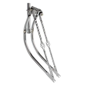 26" OG LOWRIDER BICYCLE BENT SPRING FORK 1" W/ TWISTED CAGE BARS IN CHROME! - Picture 1 of 1