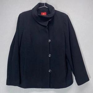 Cole Haan Coat Womens 16 Black Wool Cashmere Button Up - Picture 1 of 12