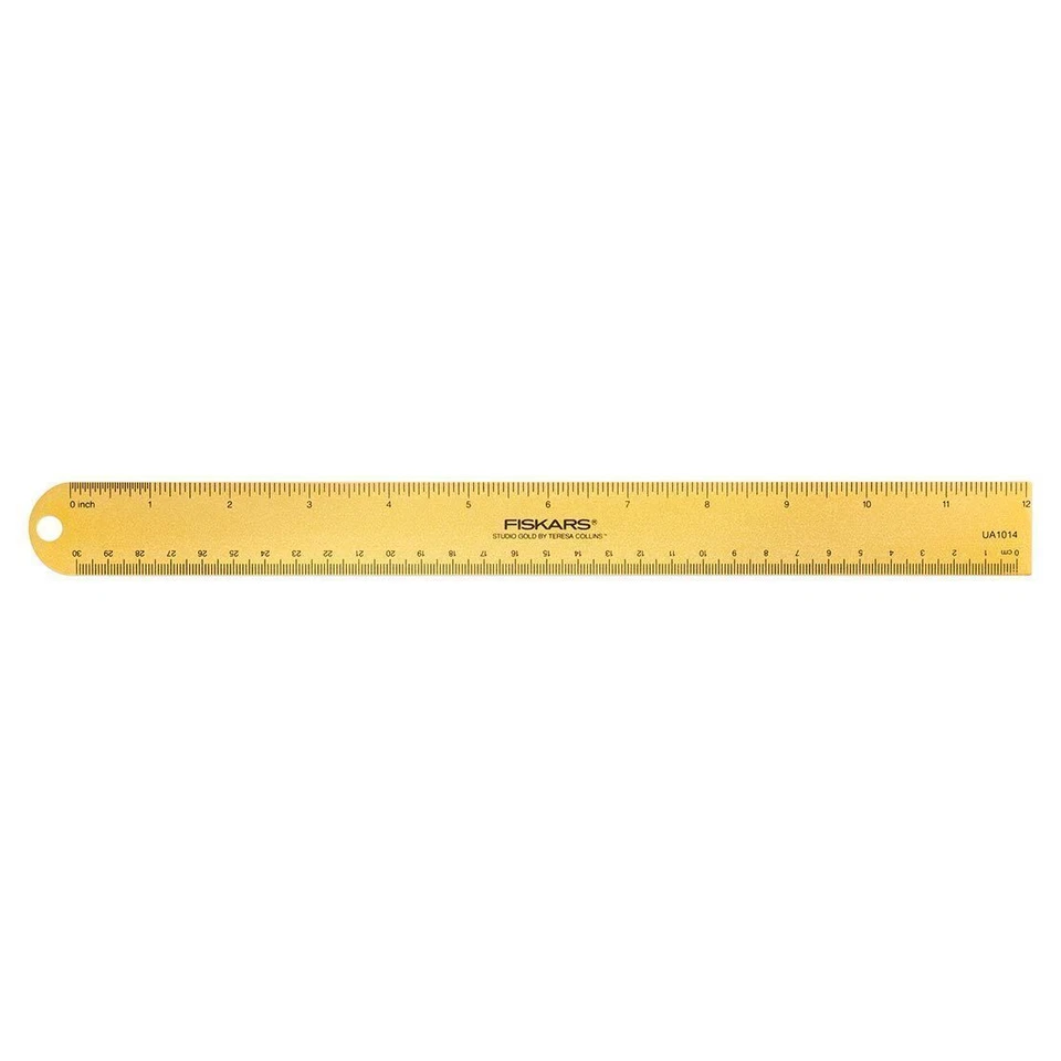 Fiskars 103990 Teresa Collins Studio Gold Metal Ruler Metric & Inch - Image 1 of 1