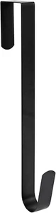 Sattiyrch 12" Wreath Hanger for Front Door,Metal over the Door Single Hook,Black - Picture 1 of 12