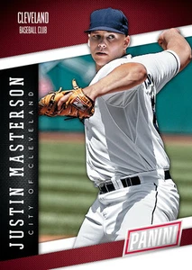 JUSTIN MASTERSON Indians Team Colors  Panini 2014 National Convention - Picture 1 of 1