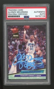 Fleer Alonzo Mourning Ultra Rookie 1993 auténtico automático certificado PSA/DNA - Imagen 1 de 2