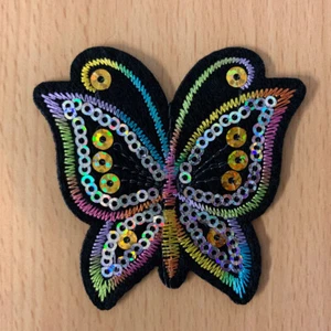1pc Butterfly Sequin Embroidered Patch Cloth Iron On Applique craft sewing #1306 - Picture 1 of 2