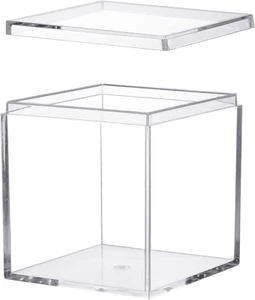 4 Pack Transparent Acrylic Box with Lid Clear Plastic Square Cube 2.5x2.5x2.5 In - Picture 1 of 7