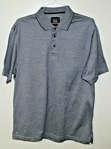 Jos A Bank Travelers Collection Polo Shirt Mens L Cotton Short Sleeve Blue Dots - Picture 1 of 5