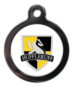 Pet ID tag HUFFLEPRUFF FUN WIZARD  Personalised tag or Keyring 2 sizes - Picture 1 of 3