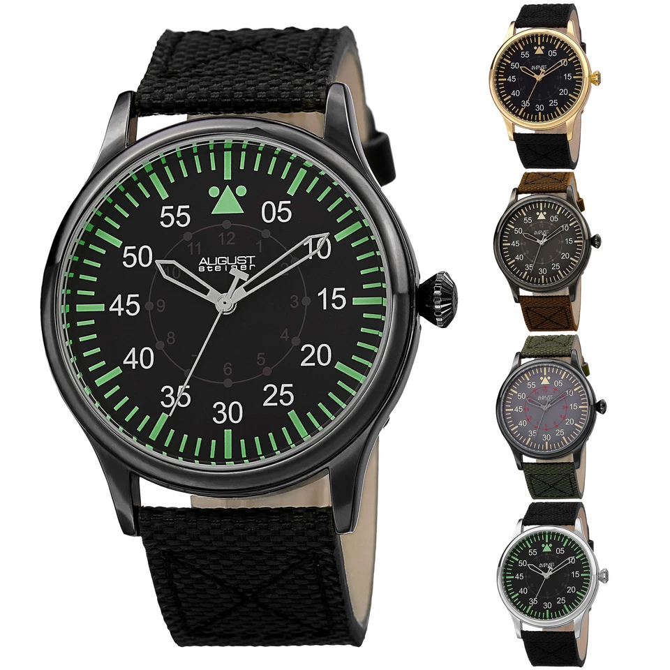 Men's August Steiner AS8125 Casual Swiss Quartz Canvas Strap Watch - image 1 of 1