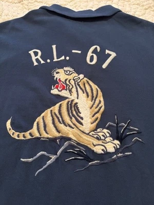 Ralph Lauren Polo Embroidered Flag Eagle Dragon Tiger Patchwork Aztec Shirt sz L - Image 1 of 4