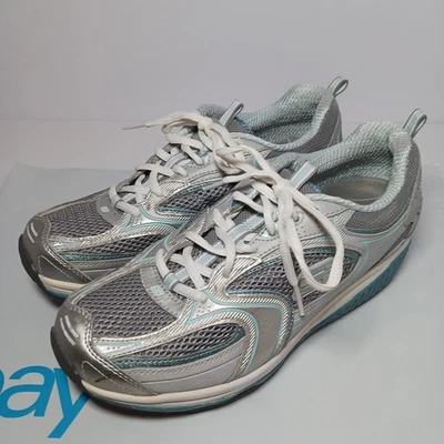 Zapatos Skechers Shape Ups para caminar tonificantes para mujer talla 8,5 plateado verde azulado SN 12320 USADOS EN EXCELENTE ESTADO Foto 1 de 4