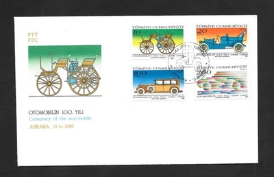 Turkey 1986 Centenary of the Automobile Very Good Super FDC (R224) - Image 1 of 2