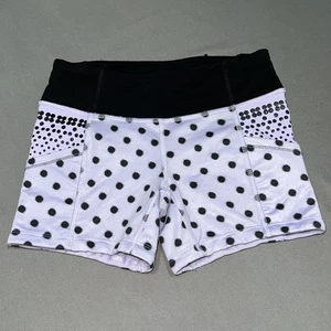 Women's Lululemon Purple Lilac Black Polka Dot Shorts Size 2 -4505 - Picture 1 of 19
